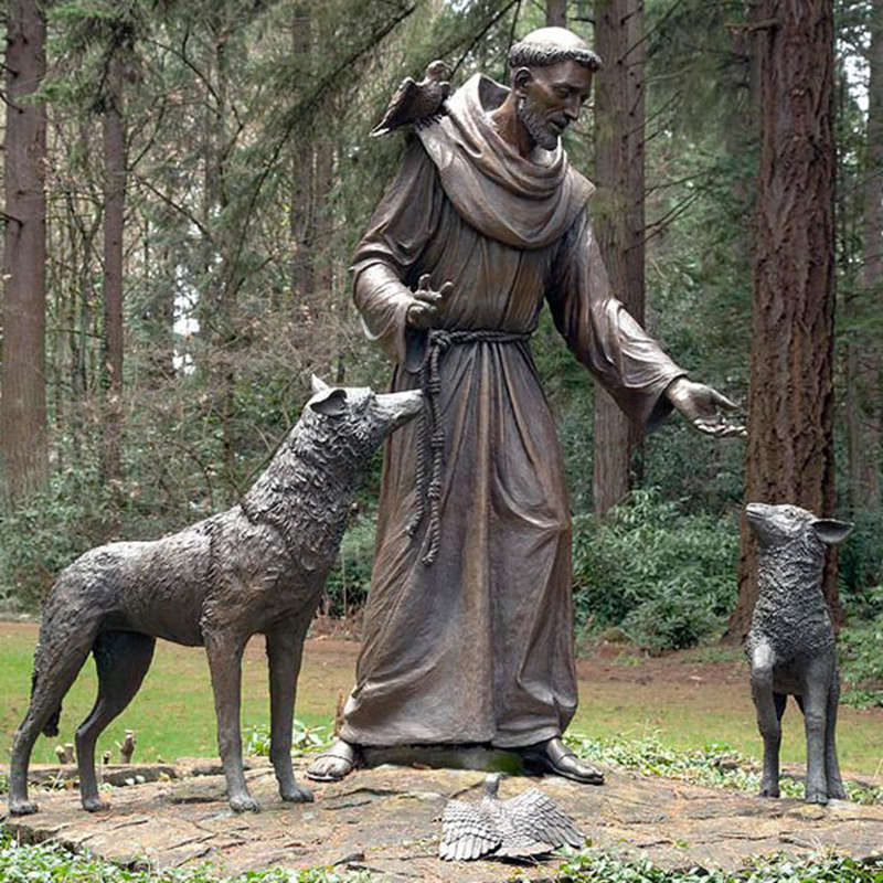 st Francis of Assisi statue with animals -YouFine Sculpture